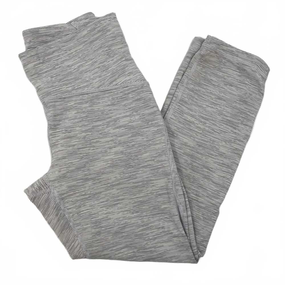 lululemon athletica Gray White Striped Cropped Leggings | Womens 4